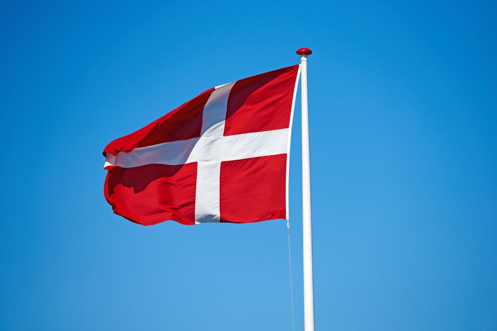 Dansk flag i flagstang