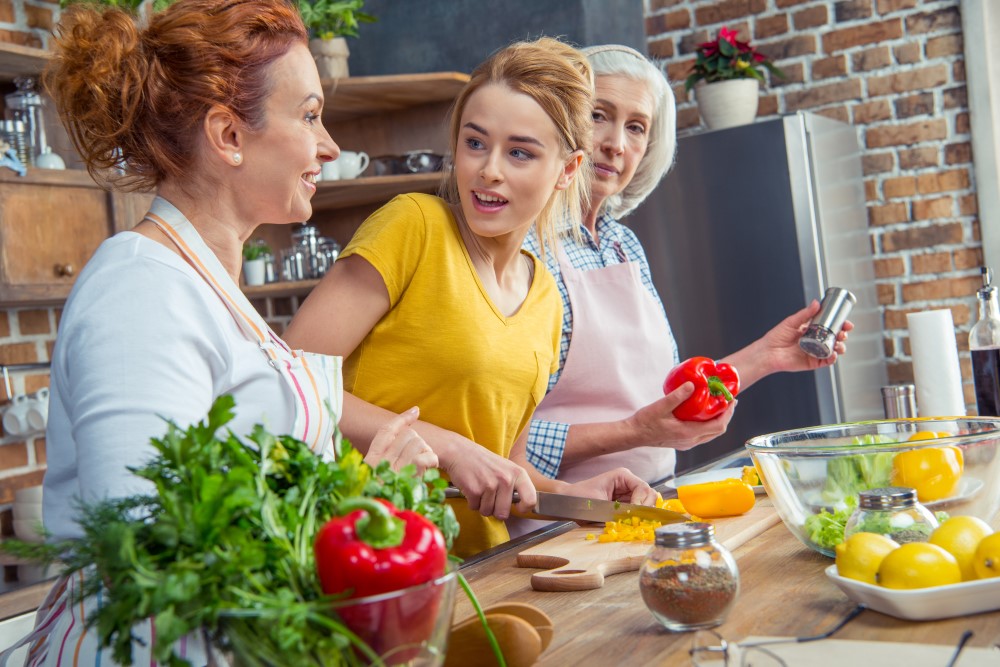 Familie der laver mad sammen